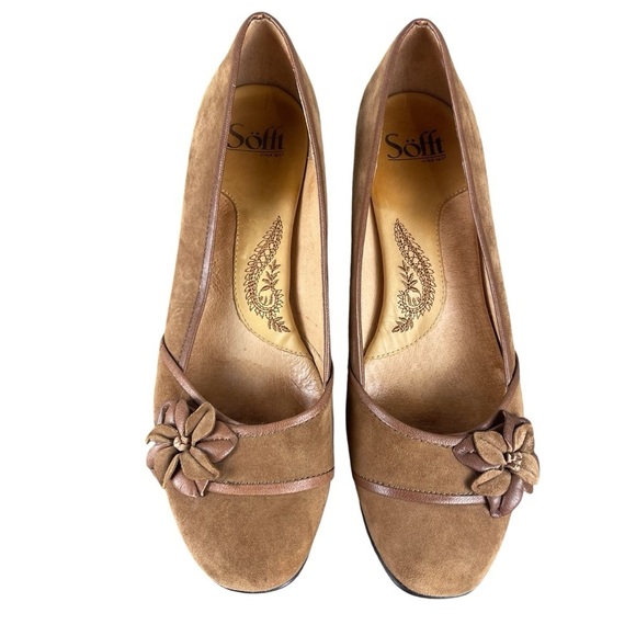 Sofft‎ Brown Women's Embellished Suede Heels Size 8.5 - Picture 1 of 6
